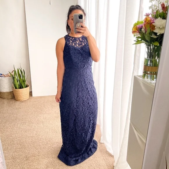 J.Crew | Dress Bridesmaid Wedding Formal Lace Maxi Halter Pamela Gown | 0 J.Crew | Dress Bridesmaid Wedding Formal Lace Maxi Halter Pamela Gown | 0